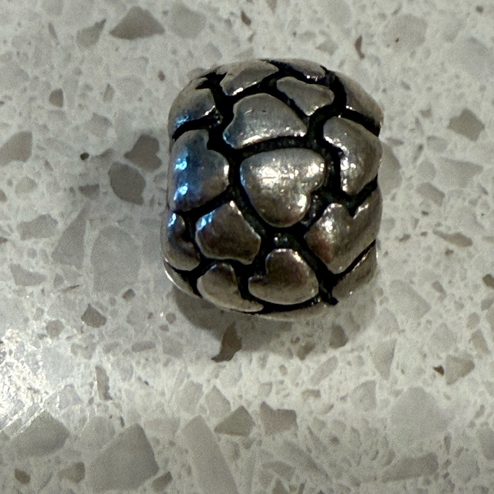 Pandora Lotsa Love 925 ale sterling silver charm bead heart slider